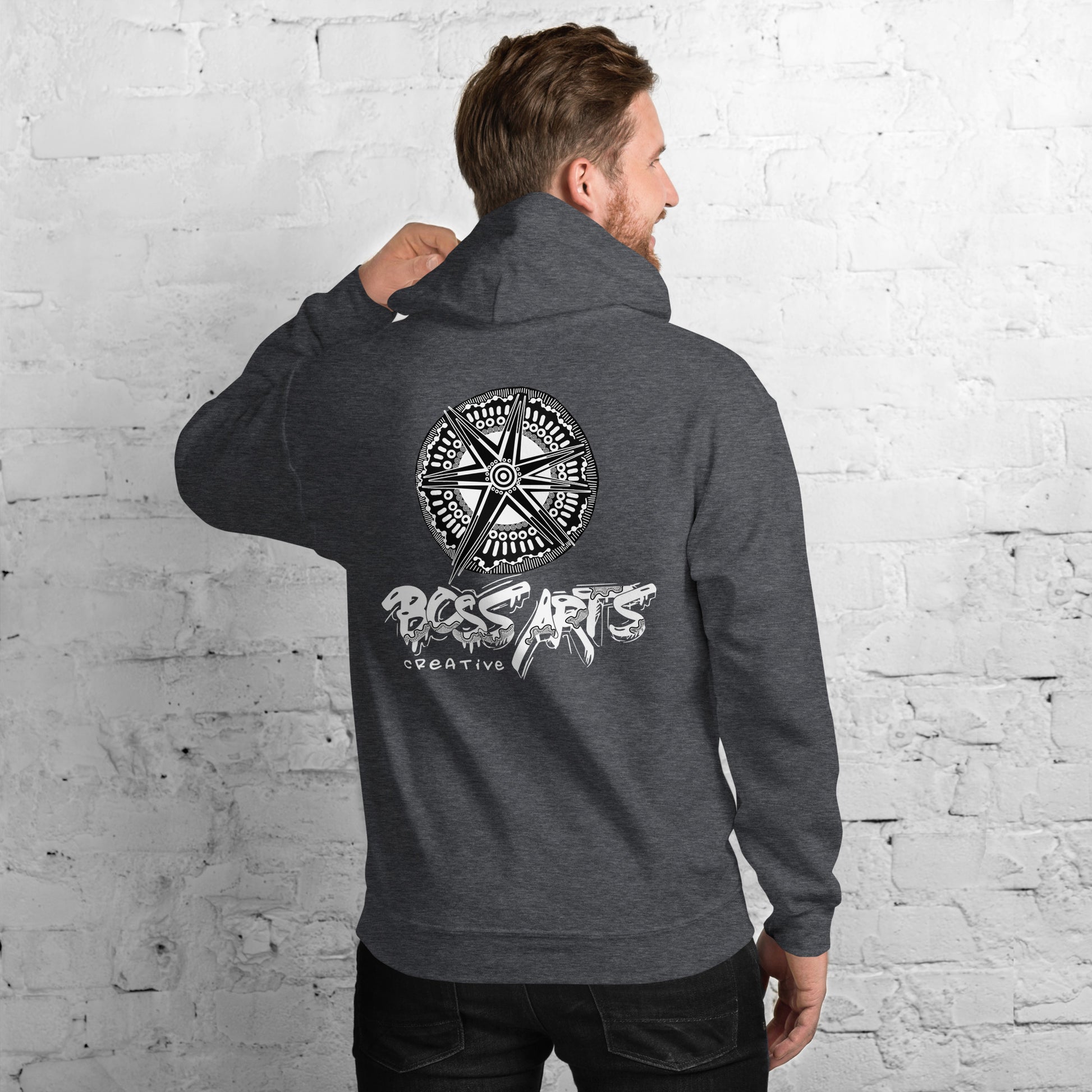 Dark Grey Unisex Adult Hoodie back view